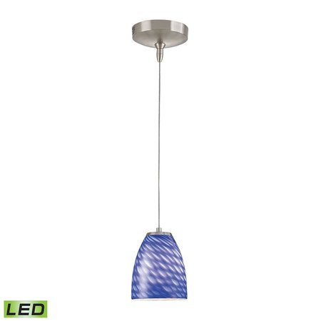 ELK SHOWROOM Low Voltage LED Collection 1Light Mini Pendant in Brushed Nickel with Sapphire S Glass PF1000/1-LED-BN-S